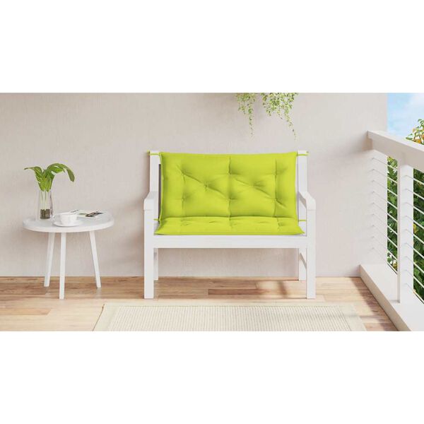 vidaXL Coussin de banc de jardin vert vif 100x(50+50)x7cm tissu oxford