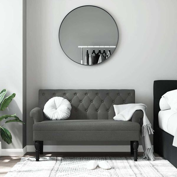 vidaXL Banc avec dossier Gris fonc&eacute; 120 x 62 x 75,5 cm Tissu