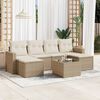 vidaXL Salon de jardin avec coussins 7 pcs beige r&eacute;sine tress&eacute;e