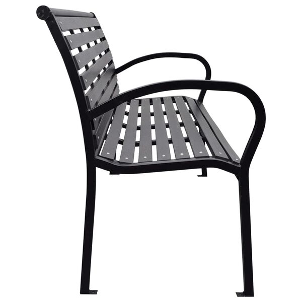 vidaXL Banc de jardin Noir 116 cm Acier et WPC
