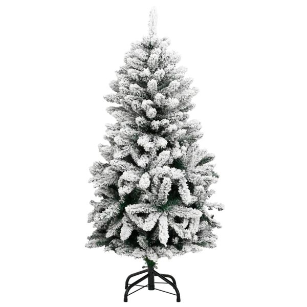 vidaXL Sapin de No&euml;l artificiel &agrave; charni&egrave;res avec neige floqu&eacute;e 150 cm