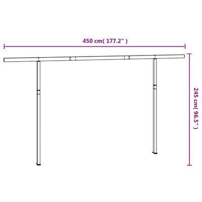 vidaXL Jeu de poteaux d'auvent blanc 450x245 cm fer