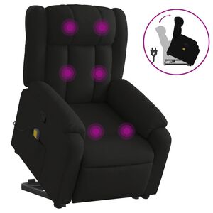 vidaXL Fauteuil inclinable de massage noir tissu