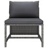 vidaXL Salon de jardin 3 pcs avec coussins Gris R&eacute;sine tress&eacute;e
