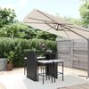 vidaXL Ensemble de bar de jardin 5 pcs avec coussins noir poly rotin