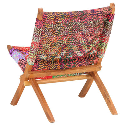 vidaXL Chaise pliable Chindi Multicolore Tissu