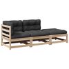 vidaXL Salon de jardin 3 pcs avec coussins bois de pin massif