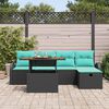 vidaXL Ensemble de canap&eacute; de jardin avec coussin 6 pcs Noir polyrotin