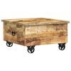 vidaXL Table basse Bois de manguier brut 70 x 70 x 40 cm