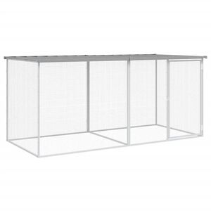 vidaXL Cage à poulets avec toit gris clair 203 x 98 x 90 cm en acier galvanisé