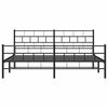 vidaXL Cadre de lit m&eacute;tal sans matelas avec pied de lit noir 183x213cm