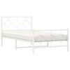 vidaXL Cadre de lit m&eacute;tal sans matelas et pied de lit blanc 100x200 cm