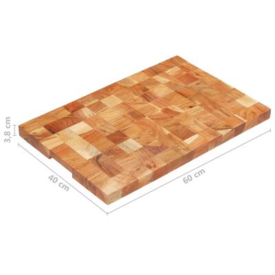 vidaXL Planche à découper 60x40x3,8 cm Bois d'acacia massif