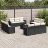 vidaXL Salon de jardin avec coussins 13 pcs noir r&eacute;sine tress&eacute;e
