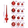vidaXL Ensemble de boules de No&euml;l 111 pi&egrave;ces rouge polystyr&egrave;ne