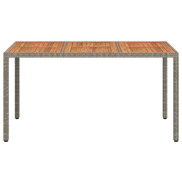 vidaXL Table de Jardin Gris 150 x 90 x 75 cm polyrotin
