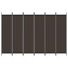 vidaXL Cloison de s&eacute;paration 6 panneaux Marron 300x200 cm Tissu