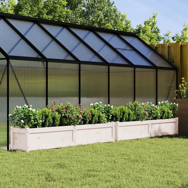 vidaXL Jardini&egrave;res 2 pcs blanc bois de pin massif