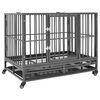 vidaXL Cage pour chiens avec roues Acier 92x62x76 cm