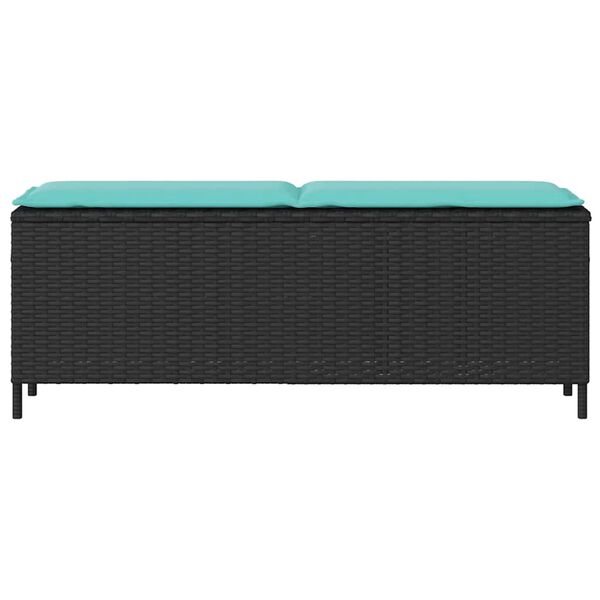 vidaXL Banc de jardin avec coussin noir 110x30x40,5 cm résine tressée
