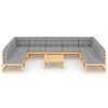 vidaXL Salon de jardin 10 pcs avec coussins Bois de pin massif