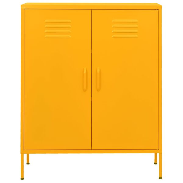 vidaXL Armoire de rangement Jaune moutarde 80x35x101,5 cm Acier
