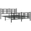 vidaXL Cadre de lit m&eacute;tal sans matelas avec pied de lit noir 150x200cm