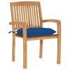 vidaXL Chaises de jardin lot de 2 et coussins bleu Bois de teck massif