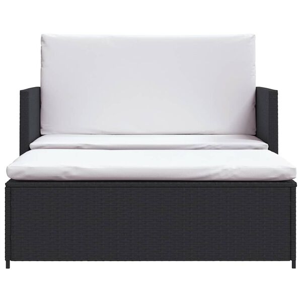 vidaXL Salon de jardin 2 pcs avec coussins R&eacute;sine tress&eacute;e Noir