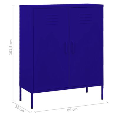 vidaXL Armoire de rangement Bleu marine 80x35x101,5 cm Acier