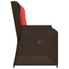 vidaXL Banc de jardin avec coussin Marron Poly rotin