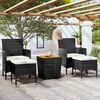 vidaXL Ensemble de bistro de jardin 5pcs R&eacute;sine tress&eacute;e et acacia Noir