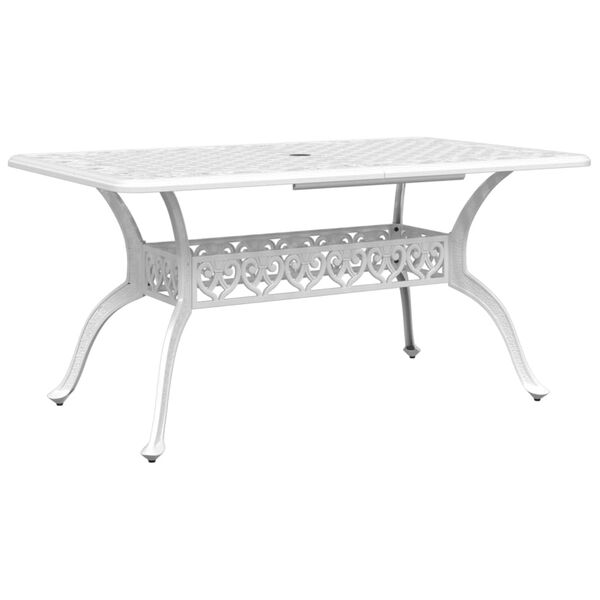 vidaXL Table de jardin blanc 150x90x72 cm aluminium coul&eacute;