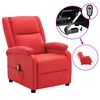 vidaXL Fauteuil de massage &eacute;lectrique rouge similicuir