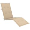 vidaXL Chaise longue d'ext&eacute;rieur repose-pied et coussin Acacia solide