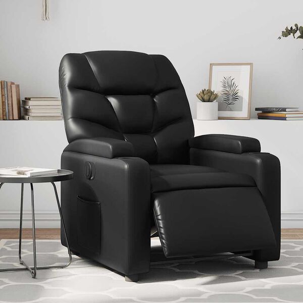 vidaXL Fauteuil inclinable de massage &eacute;lectrique noir similicuir