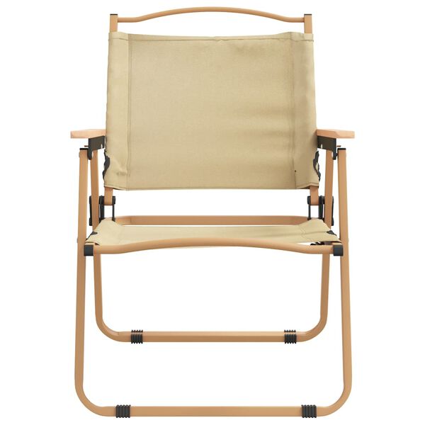 vidaXL Chaises de camping lot de 2 Beige 54x55x78 cm Tissu Oxford