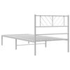 vidaXL Cadre de lit m&eacute;tal sans matelas et t&ecirc;te de lit blanc 100x190 cm