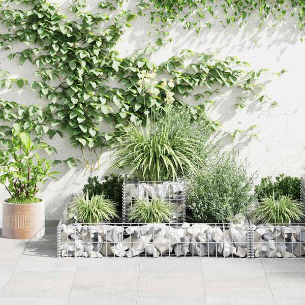 vidaXL Jardinière en gabion Acier galvanisé 120x120x20 cm