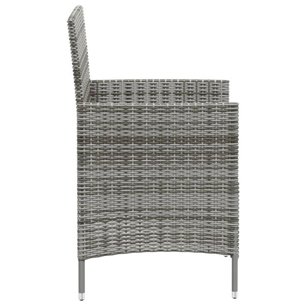 vidaXL Chaises de jardin avec coussins lot de 2 Résine tressée Gris