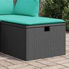 vidaXL Tabouret de jardin avec coussin noir 55x55x37 cm r&eacute;sine tress&eacute;e
