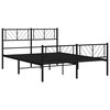 vidaXL Cadre de lit m&eacute;tal sans matelas avec pied de lit noir 135x190cm