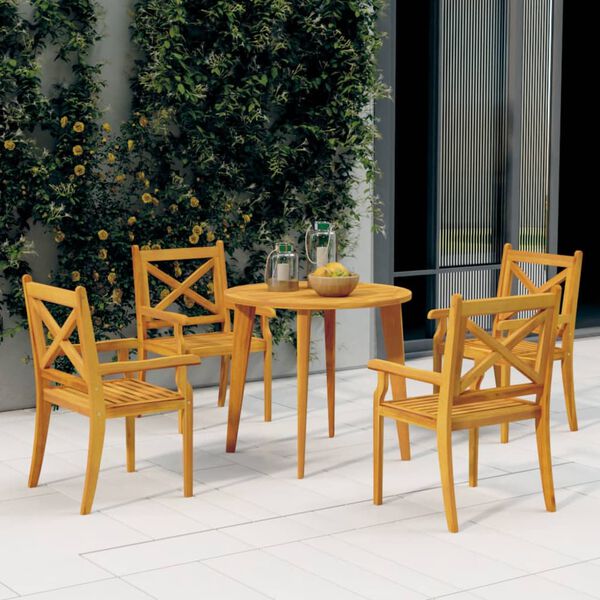 vidaXL Ensemble &agrave; manger de jardin 5 pcs Bois d'acacia solide