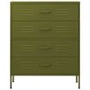 vidaXL Commode Vert olive 80x35x101,5 cm Acier