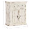 vidaXL Buffet Blanc 65x30x75 cm Bois de manguier massif