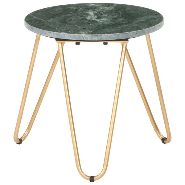vidaXL Table basse Vert 40x40x40 cm Pierre véritable et texture marbre