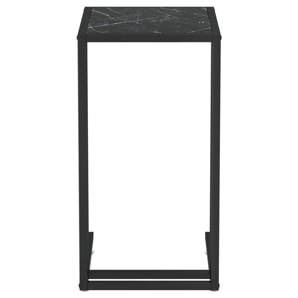 vidaXL Table d'appoint ordinateur Marbre noir 50x35x65 cm Verre trempé