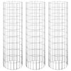 vidaXL Lit sur&eacute;lev&eacute; &agrave; gabion circulaire 3pcs Acier galvanis&eacute; &Oslash;30x100cm