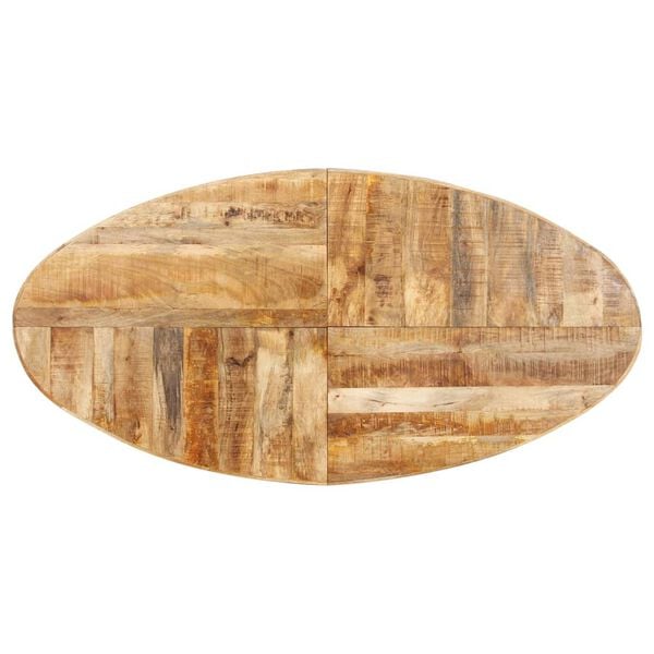 vidaXL Table &agrave; d&icirc;ner ovale 200x100x75 cm Bois de manguier brut