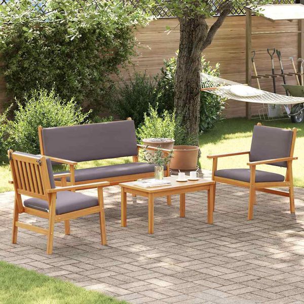 vidaXL Ensemble de canap&eacute; de jardin 4 pcs Marron 120 x 65,5 x 79 cm